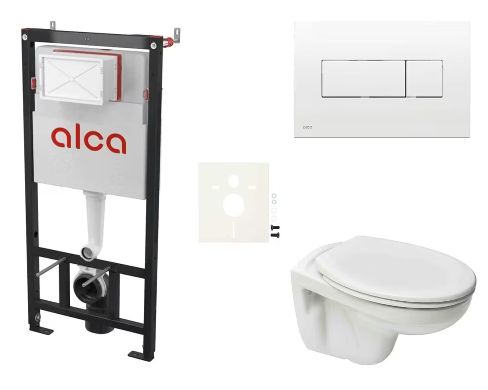 Viseči WC set S-Line Pro s podometnim modulom, splakovalnikom in sedežem pro za sodobno kopalnico.