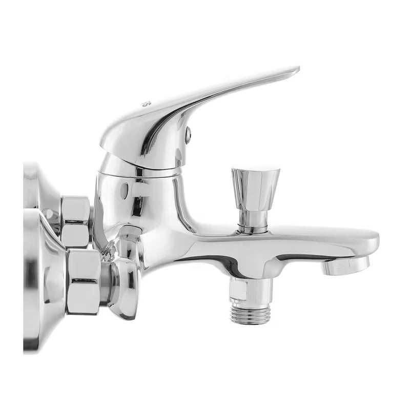 Enoročna stenska armatura za kad S-Line Pro u krom izvedbi sa zaobljenim dizajnom