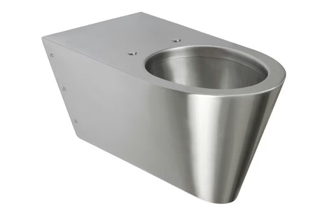 Nerjavno viseča WC školjka Sanela Supersteel pro za invalide v antivandal izvedbi z mat površino.