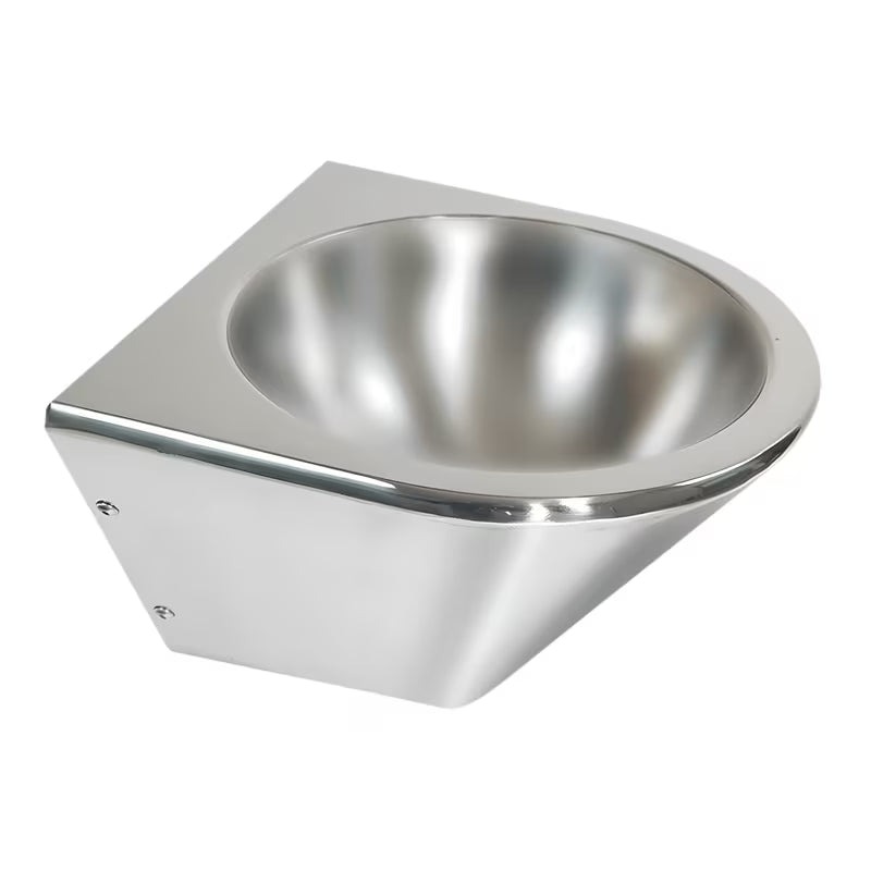 Antivandal viseče konusni nehrđajući umivaonik Sanela Supersteel s mat površinom