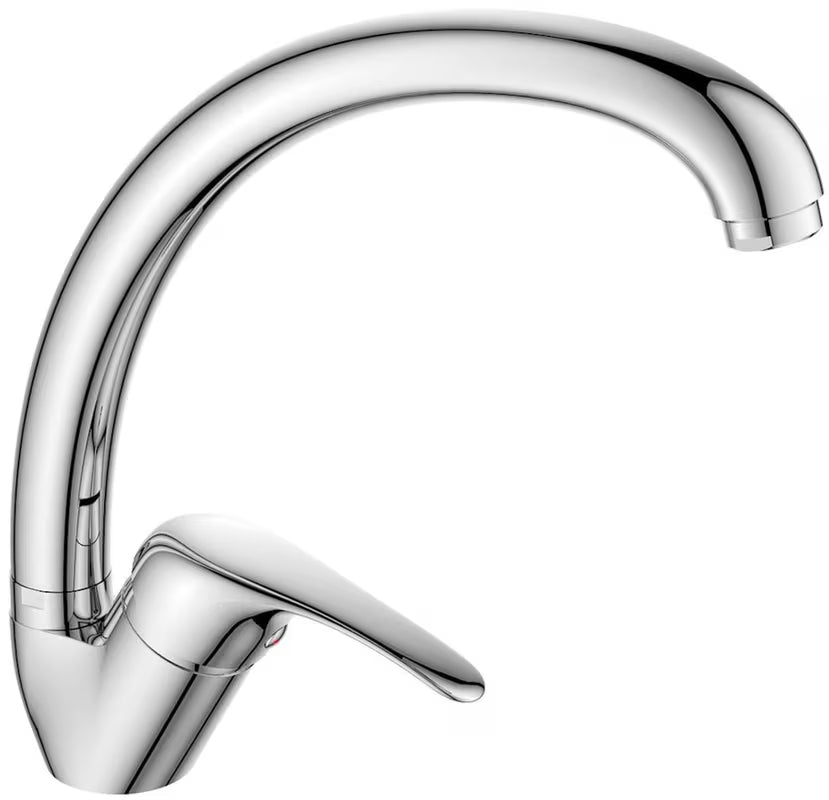 Sapho Kasiopea enoročna stoječa armatura za pomivalno korito z vrtljivim izlivom u krom izvedbi.