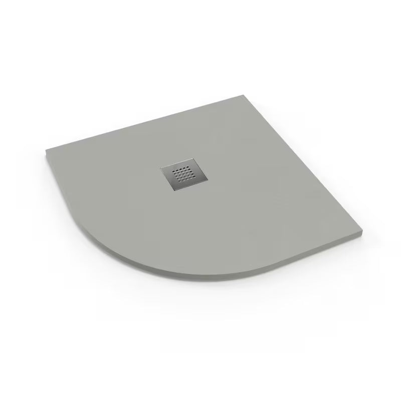 Polkrožna tuš kad SAT Alek 80x80 cm iz litega marmorja v sivi barvi