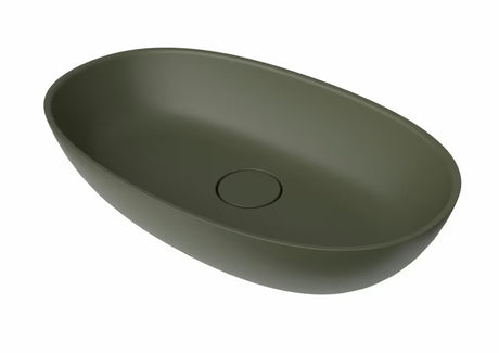 Zelen umivalnik na ploščo SAT Aula 60x36 cm iz litega marmorja brez preliva