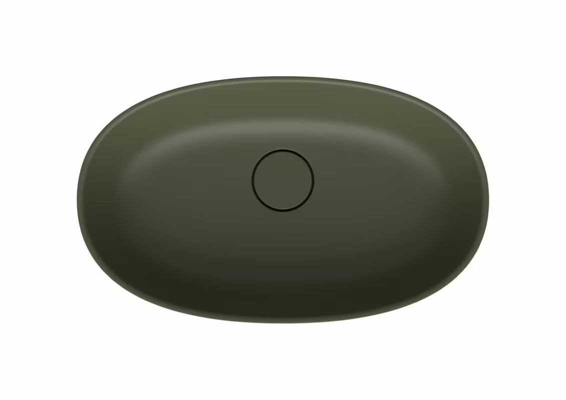 Zelen umivalnik na ploščo SAT Aula 60x36 cm iz litega marmorja brez preliva