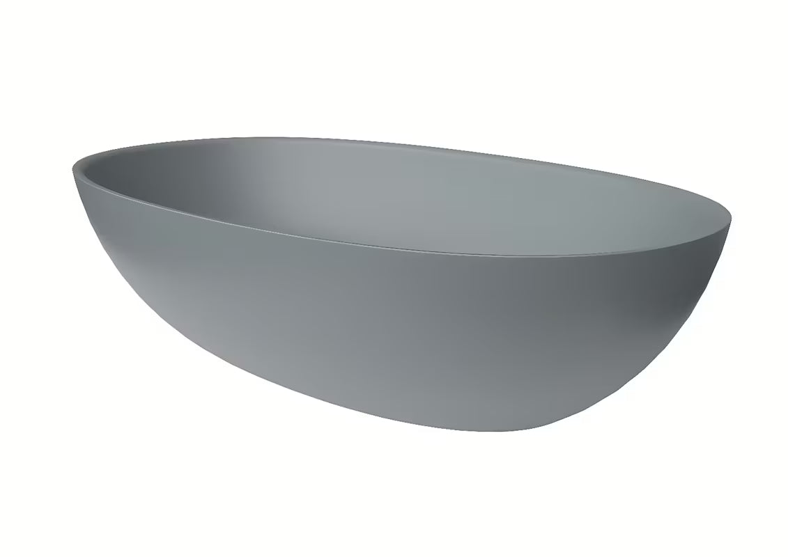 Svetlo siv umivalnik na ploščo SAT Aula 60x36 cm iz litega marmorja brez preliva