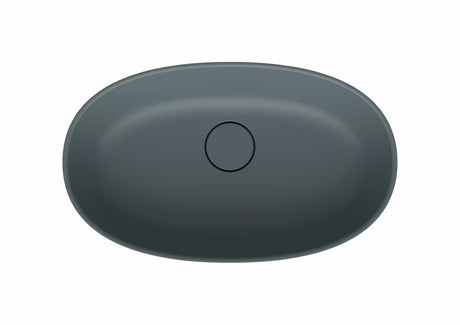 Temno siv umivalnik na ploščo SAT Aula iz litega marmorja, 60x36 cm