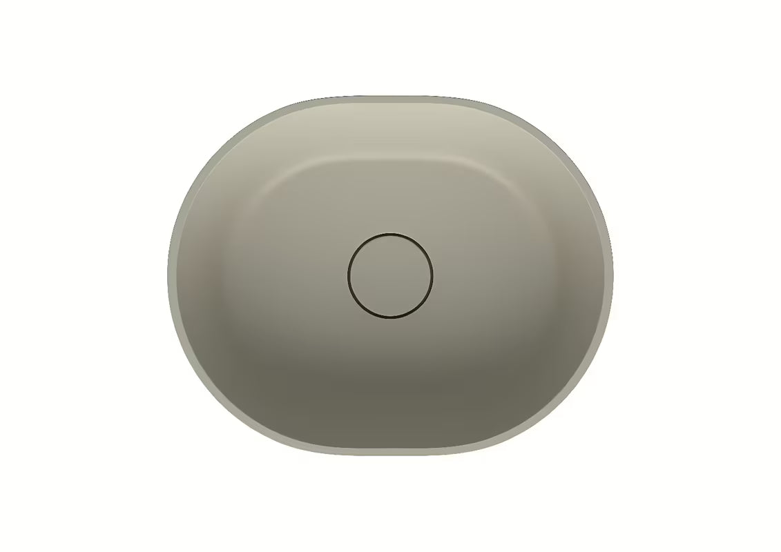 Bež umivalnik na ploščo SAT Aula 47x38 cm brez odprtine za armaturo i brez preliva