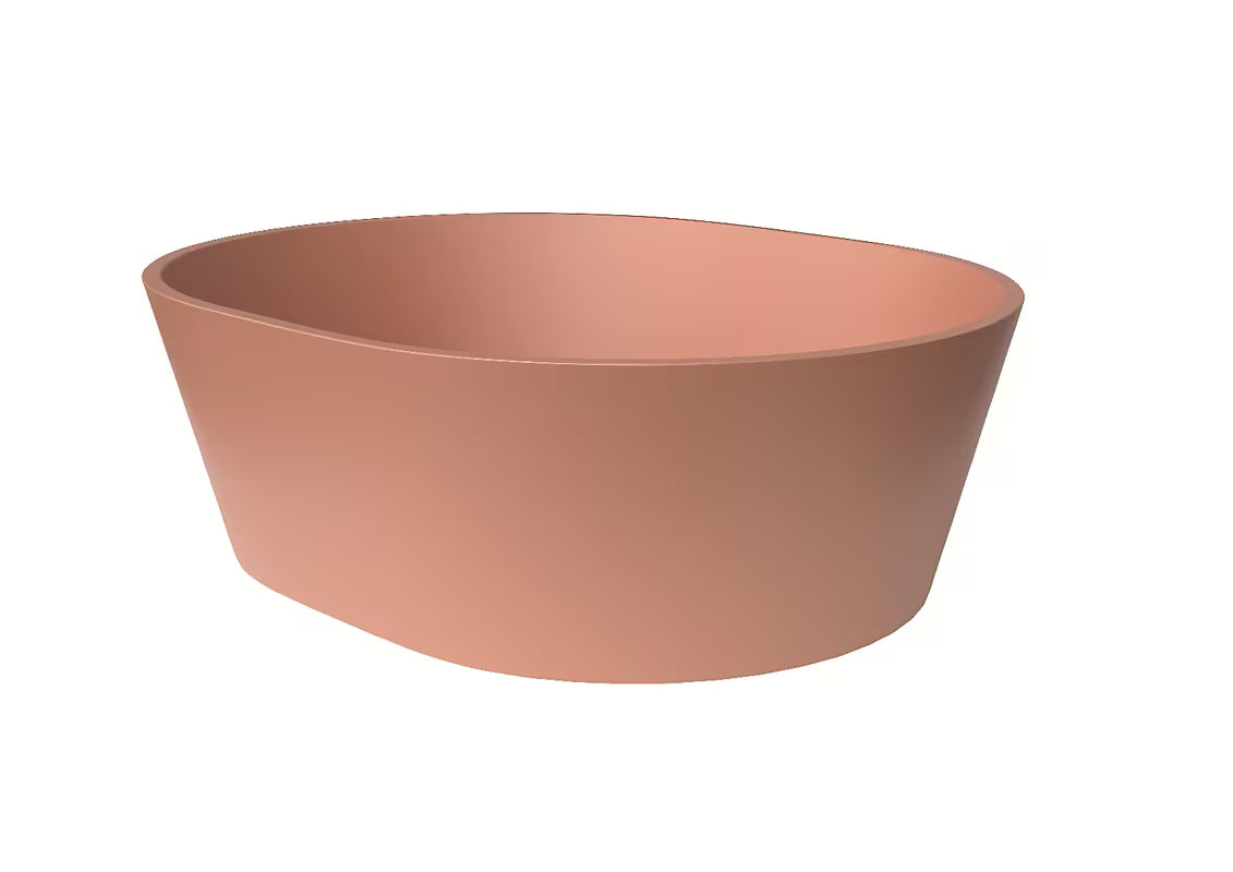 Ružičasti umivalnik na ploščo SAT Aula od lijevanog mramora brez odprtine za armaturo i brez preliva