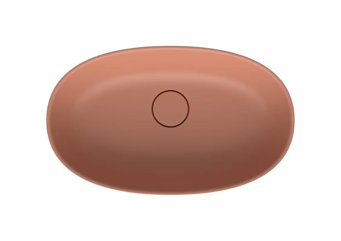 Ružičasti umivalnik na ploščo SAT Aula 60x36 cm od lijevanog mramora brez preliva