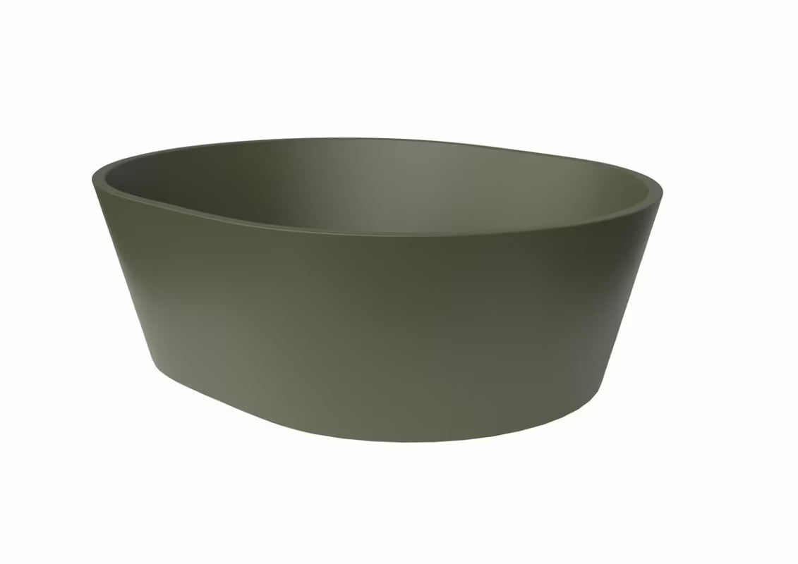 Zeleni umivalnik na ploščo SAT Aula od lijevanog mramora brez odprtine za armaturo i brez preliva