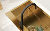 Kuhinjski sudoper od nehrđajućeg čelika SAT Aurum u izvedbi gold, ugradnja za delovni pult