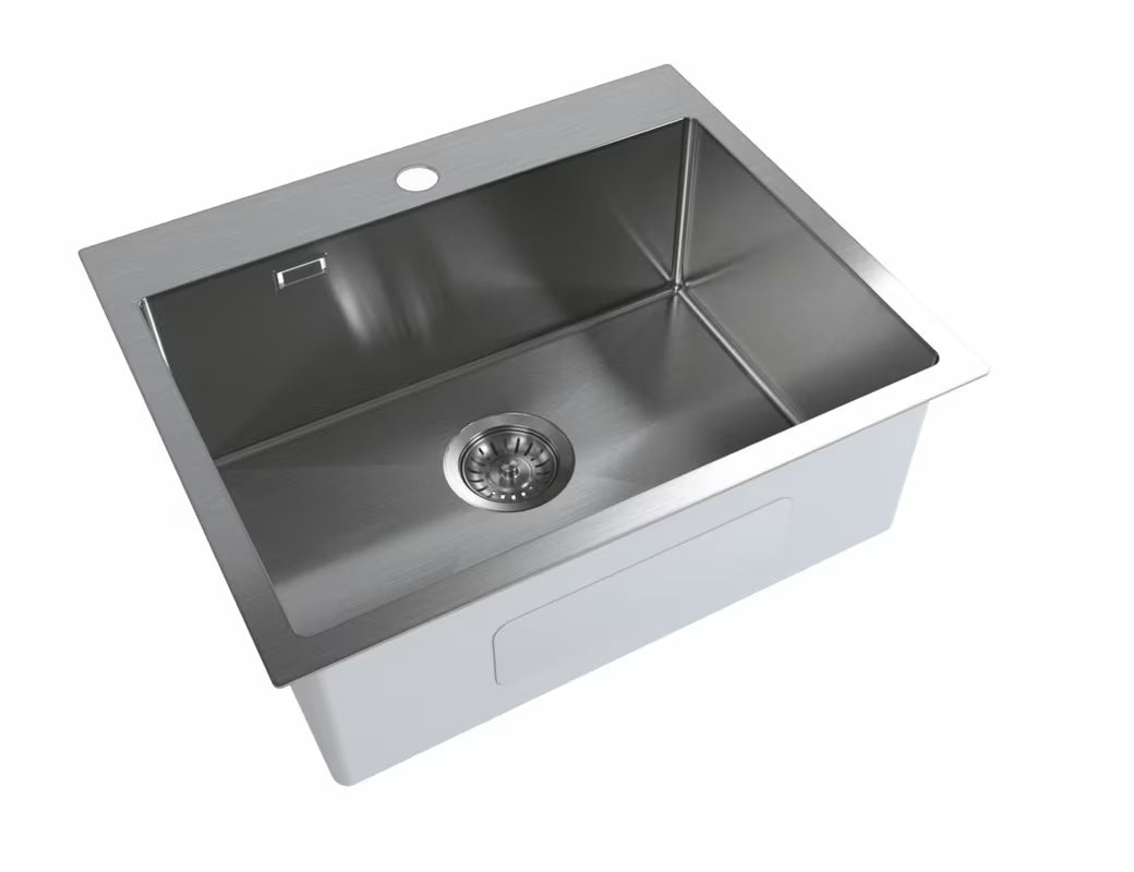 Kuhinjski sudoper od nehrđajućeg čelika enojno korito SAT Aurum gun metal, ugradnja za delovni pult, brez odcejalnika