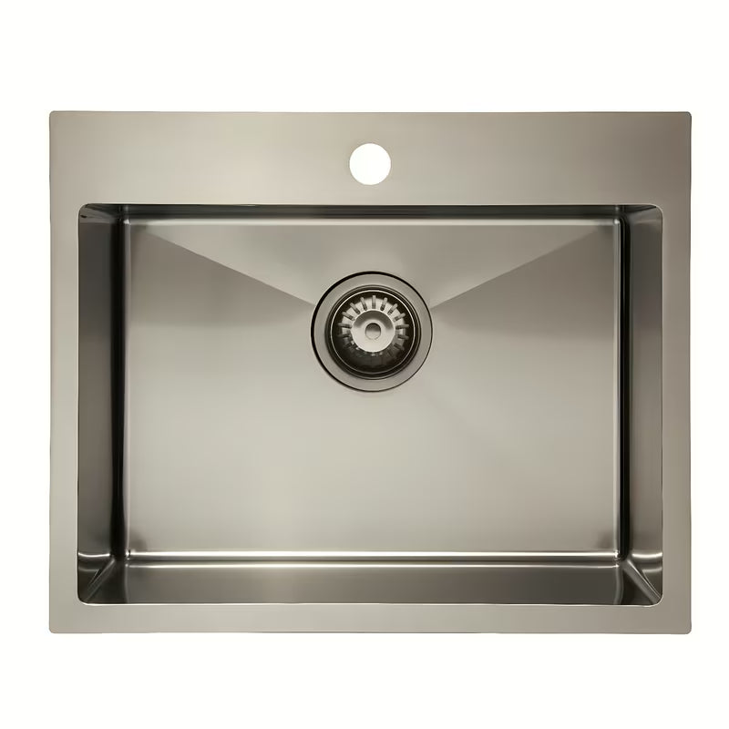 Kuhinjski sudoper od nehrđajućeg čelika enojno korito SAT Aurum gun metal, ugradnja za delovni pult, brez odcejalnika