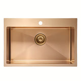 Kuhinjski enojno korito SAT Aurum rose gold od brušenog nehrđajućeg čelika, montaža za delovni pult