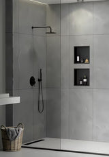 Ugradbena polica SAT Aurum u mat crnoj boji od nehrđajućeg čelika 304 pro kupaonicu