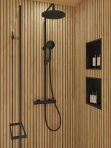 Ugradbena polica SAT Aurum u mat crnoj boji od nehrđajućeg čelika 304 pro kupaonicu