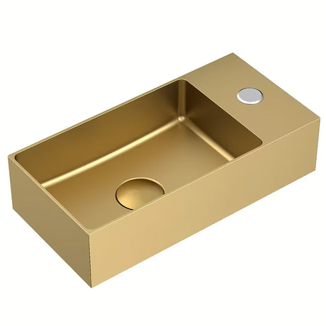Viseče nerjavno umivalnik SAT Aurum 36,5 x 18 cm v brušeni zlati barvi
