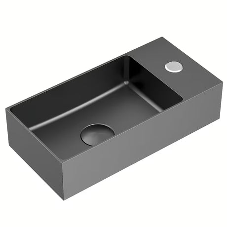 Viseče nerjavno umivalnik SAT Aurum 36,5 x 18 cm v barvi gun metal