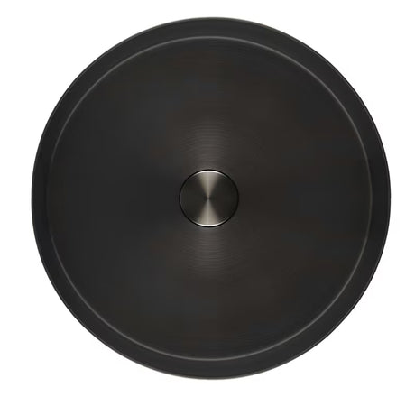 Okrogla umivalnik na ploščo SAT Aurum iz brušenega nerjavnega jekla v barvi gun metal
