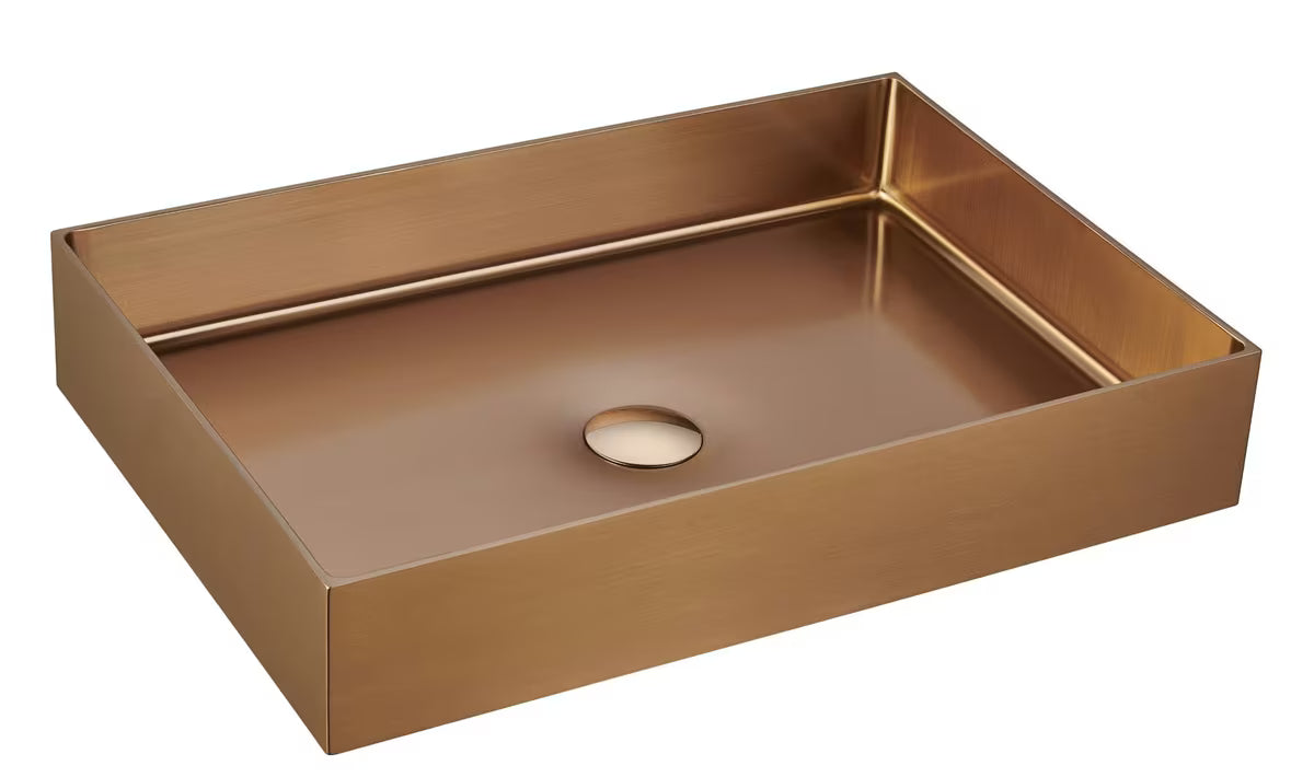 SAT Aurum nerjavno umivalnik na ploščo 55 x 38 cm v barvi rose gold
