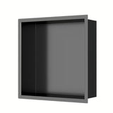 Vgradna polica SAT Aurum v barvi gun metal iz nerjavnega jekla 304 pro za moderno kopalnico