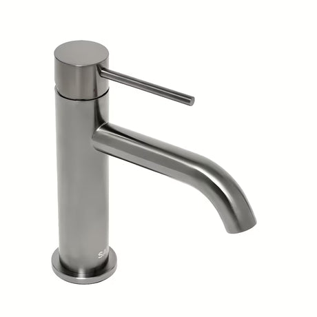 Enoročna stoječa armatura za umivalnik SAT Aurum v brušeni izvedbi gun metal brez odtoka.