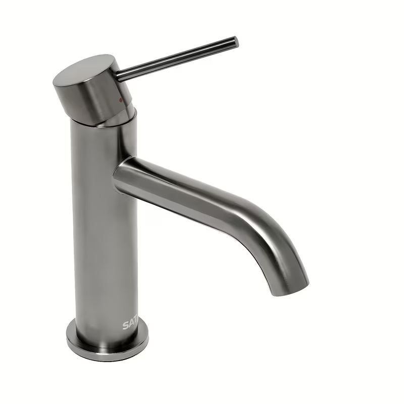Enoročna stoječa armatura za umivalnik SAT Aurum v brušeni izvedbi gun metal brez odtoka.