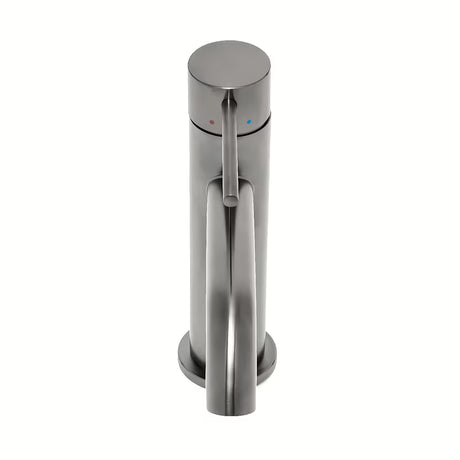 Enoročna stoječa armatura za umivalnik SAT Aurum v brušeni izvedbi gun metal brez odtoka.
