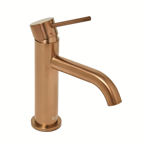 Enoročna stoječa armatura za umivalnik SAT Aurum v izvedbi rose gold brushed brez odtoka