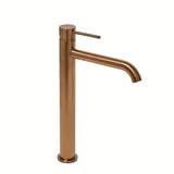 Visoka enoročna armatura za umivalnik SAT Aurum v površini rose gold brushed z okroglim dizajnom