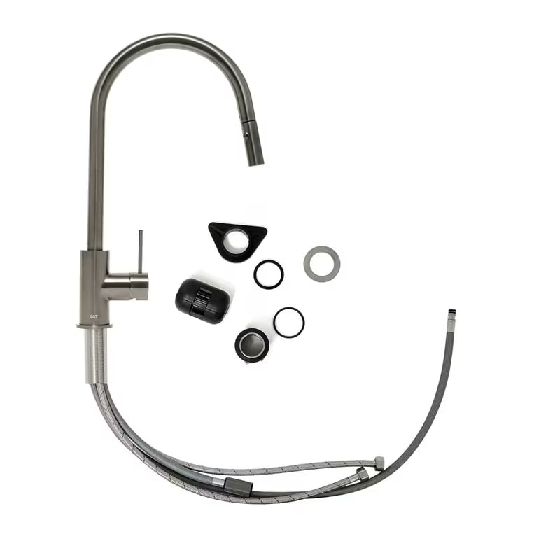 Armatura za Pomivalno Korito SAT Aurum z izvlečno prho v brušeni gun metal izvedbi