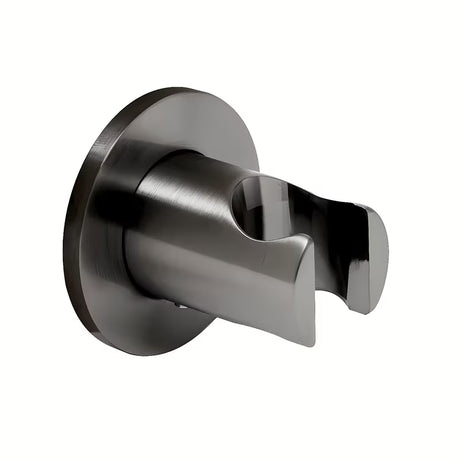 Fiksni nosilec tuš ročke SAT Aurum z okroglim dizajnom v brušeni izvedbi gun metal.