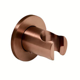 Fiksni nosilec tuš ročke SAT Aurum v površinski obdelavi rose gold brushed z okroglo obliko pro za stensko montažo.