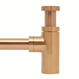 Medeninast sifon za umivalnik SAT Aurum v barvi rose gold z okroglim dizajnom in premerom 32 mm.