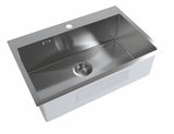 Kuhinjsko enojno korito iz nerjavečega jekla SAT Aurum gun metal montaža za delovni pult, 68x45x21 cm.