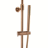 Tušni sistem SAT Aurum s termostatsko armaturo v izvedbi rose gold brushed z nadglavno in ročno prho.