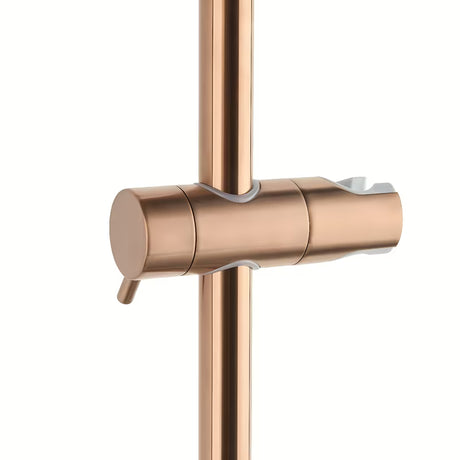 Tušni sistem SAT Aurum s termostatsko armaturo v izvedbi rose gold brushed z nadglavno in ročno prho.