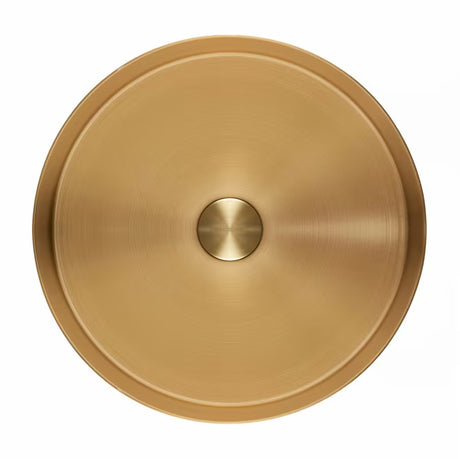 Okrugli umivalnik na ploščo SAT Aurum 38 cm u brušenom zlatnom finišu cool sunrise s tankim stijenkama