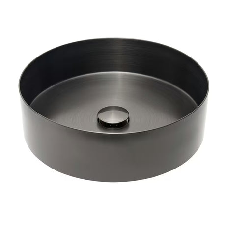 Okrugli umivalnik na ploščo SAT Aurum od brušenog nehrđajućeg čelika u boji gun metal