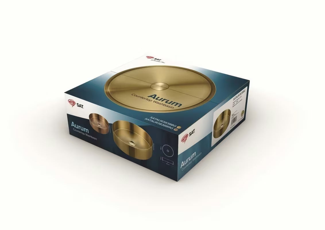 Okrugli umivalnik na ploščo SAT Aurum od brušenog nehrđajućeg čelika u boji gun metal