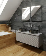 Okrugli umivalnik na ploščo SAT Aurum od brušenog nehrđajućeg čelika u boji gun metal