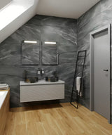 Okrugli umivalnik na ploščo SAT Aurum od brušenog nehrđajućeg čelika u boji gun metal