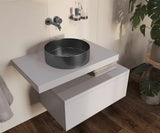 Okrugli umivalnik na ploščo SAT Aurum od brušenog nehrđajućeg čelika u boji gun metal