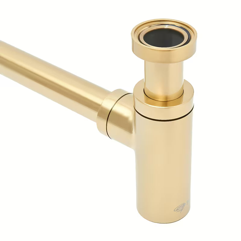 Sifon za Umivalnik SAT Aurum u sjajnoj zlatnoj boji, okruglog dizajna i s priključkom DN32