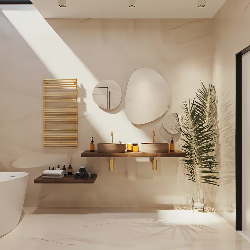 Sifon za Umivalnik SAT Aurum u sjajnoj zlatnoj boji, okruglog dizajna i s priključkom DN32