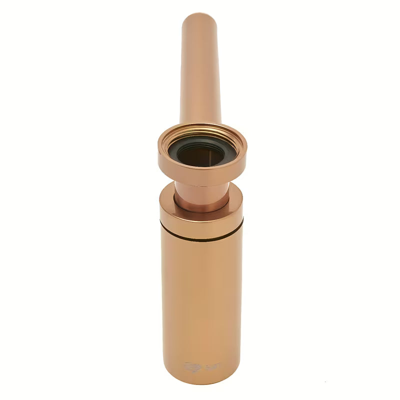 Mesingani sifon za umivalnik SAT Aurum u boji rose gold, okruglog dizajna i promjera 32 mm.