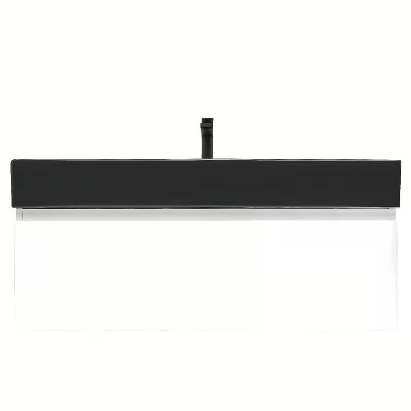 Viseča kopalniška omarica s keramičnim umivalnikom SAT B-Way v beli sijajni izvedbi, 99x30x45 cm.