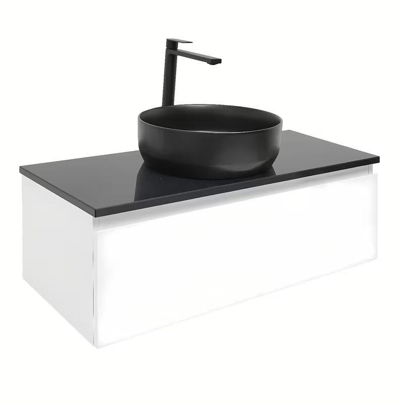 Viseča kopalniška omarica SAT B-Way 1 v beli sijajni izvedbi s pokrivno ploščo 99x45x30 cm