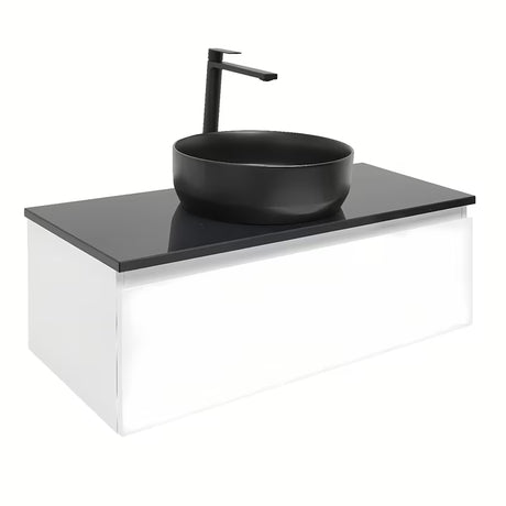 Viseča kopalniška omarica SAT B-Way 1 v beli sijajni izvedbi s pokrivno ploščo 99x45x30 cm