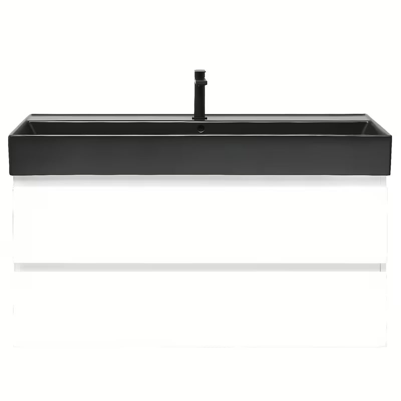 Viseča kopalniška omarica SAT B-Way 1 s keramičnim umivalnikom v sijajni beli barvi 99x50x45 cm